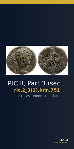 RIC II, Part 3 (second edition) Hadrian 751 — CANOA