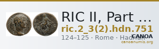 RIC II, Part 3 (second edition) Hadrian 751 — CANOA