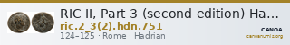 RIC II, Part 3 (second edition) Hadrian 751 — CANOA