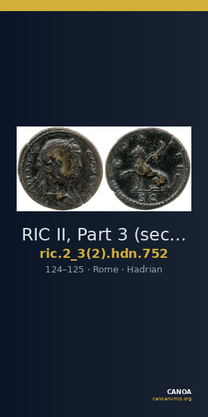RIC II, Part 3 (second edition) Hadrian 752 — CANOA