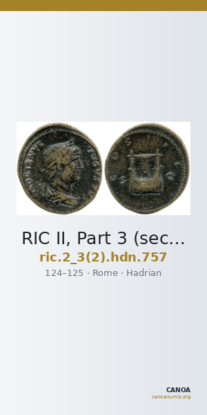 RIC II, Part 3 (second edition) Hadrian 757 — CANOA