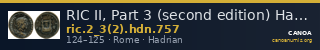 RIC II, Part 3 (second edition) Hadrian 757 — CANOA