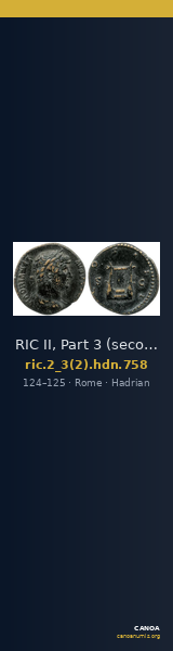 RIC II, Part 3 (second edition) Hadrian 758 — CANOA
