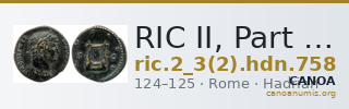 RIC II, Part 3 (second edition) Hadrian 758 — CANOA