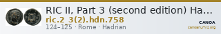RIC II, Part 3 (second edition) Hadrian 758 — CANOA