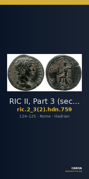 RIC II, Part 3 (second edition) Hadrian 759 — CANOA
