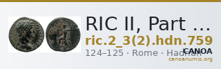 RIC II, Part 3 (second edition) Hadrian 759 — CANOA