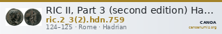 RIC II, Part 3 (second edition) Hadrian 759 — CANOA