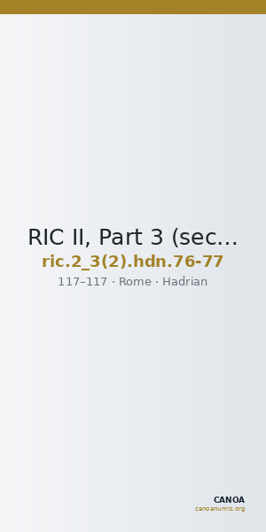 RIC II, Part 3 (second edition) Hadrian 76-77 — CANOA
