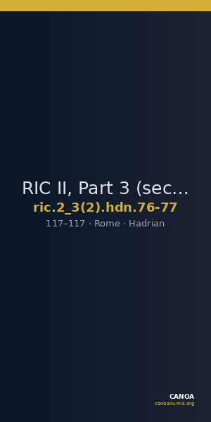 RIC II, Part 3 (second edition) Hadrian 76-77 — CANOA
