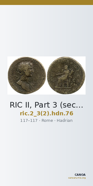 RIC II, Part 3 (second edition) Hadrian 76 — CANOA