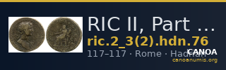 RIC II, Part 3 (second edition) Hadrian 76 — CANOA