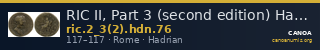 RIC II, Part 3 (second edition) Hadrian 76 — CANOA