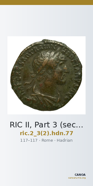 RIC II, Part 3 (second edition) Hadrian 77 — CANOA