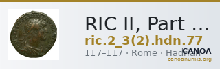 RIC II, Part 3 (second edition) Hadrian 77 — CANOA
