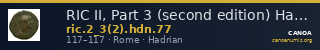RIC II, Part 3 (second edition) Hadrian 77 — CANOA