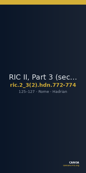 RIC II, Part 3 (second edition) Hadrian 772-774 — CANOA