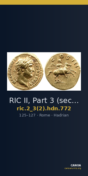 RIC II, Part 3 (second edition) Hadrian 772 — CANOA