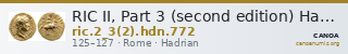 RIC II, Part 3 (second edition) Hadrian 772 — CANOA