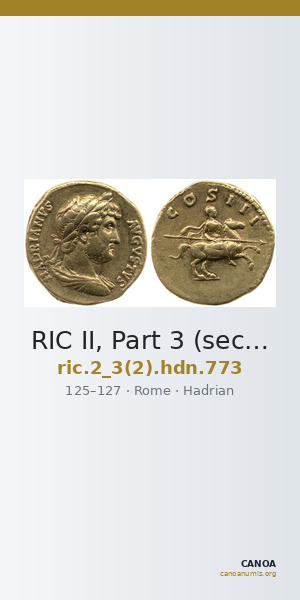 RIC II, Part 3 (second edition) Hadrian 773 — CANOA
