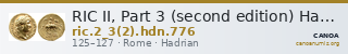 RIC II, Part 3 (second edition) Hadrian 776 — CANOA