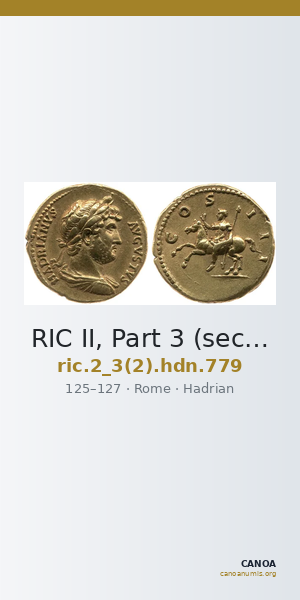 RIC II, Part 3 (second edition) Hadrian 779 — CANOA