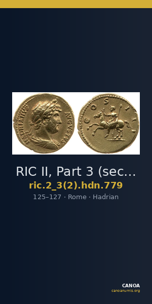 RIC II, Part 3 (second edition) Hadrian 779 — CANOA