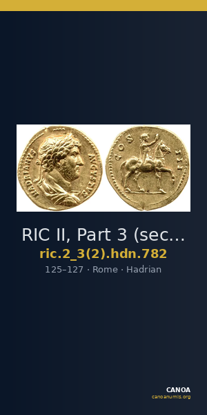 RIC II, Part 3 (second edition) Hadrian 782 — CANOA