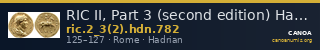 RIC II, Part 3 (second edition) Hadrian 782 — CANOA