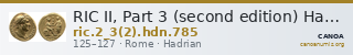 RIC II, Part 3 (second edition) Hadrian 785 — CANOA