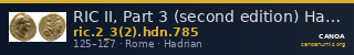 RIC II, Part 3 (second edition) Hadrian 785 — CANOA