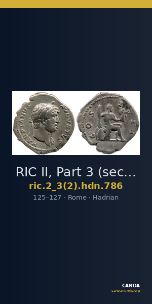 RIC II, Part 3 (second edition) Hadrian 786 — CANOA