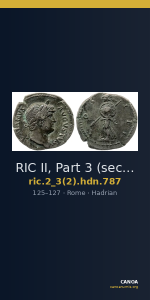 RIC II, Part 3 (second edition) Hadrian 787 — CANOA