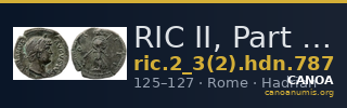 RIC II, Part 3 (second edition) Hadrian 787 — CANOA