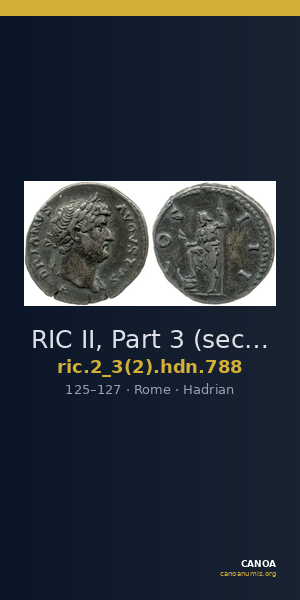 RIC II, Part 3 (second edition) Hadrian 788 — CANOA