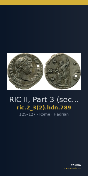 RIC II, Part 3 (second edition) Hadrian 789 — CANOA