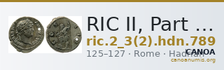 RIC II, Part 3 (second edition) Hadrian 789 — CANOA