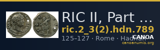 RIC II, Part 3 (second edition) Hadrian 789 — CANOA