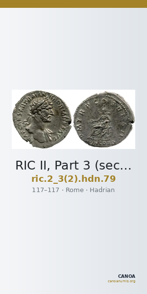 RIC II, Part 3 (second edition) Hadrian 79 — CANOA