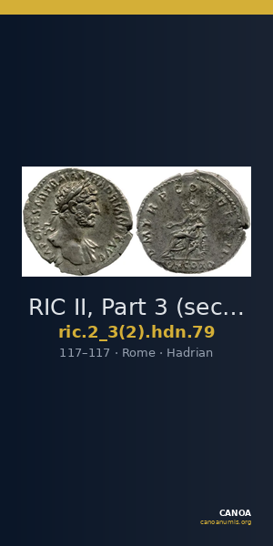 RIC II, Part 3 (second edition) Hadrian 79 — CANOA