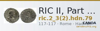 RIC II, Part 3 (second edition) Hadrian 79 — CANOA