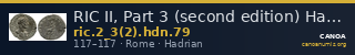 RIC II, Part 3 (second edition) Hadrian 79 — CANOA