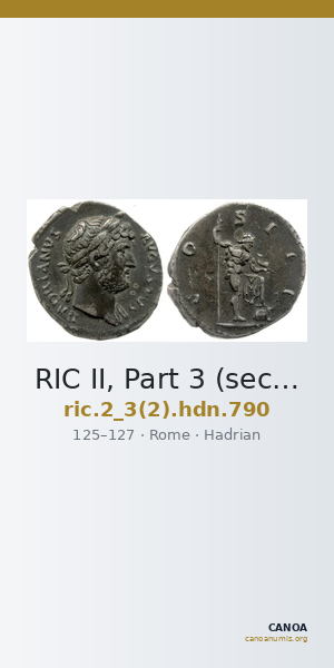 RIC II, Part 3 (second edition) Hadrian 790 — CANOA