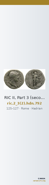 RIC II, Part 3 (second edition) Hadrian 792 — CANOA