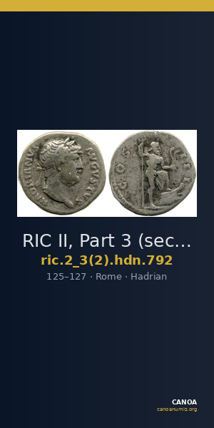 RIC II, Part 3 (second edition) Hadrian 792 — CANOA