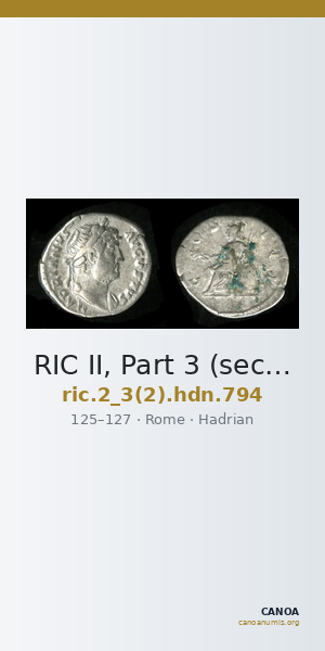 RIC II, Part 3 (second edition) Hadrian 794 — CANOA