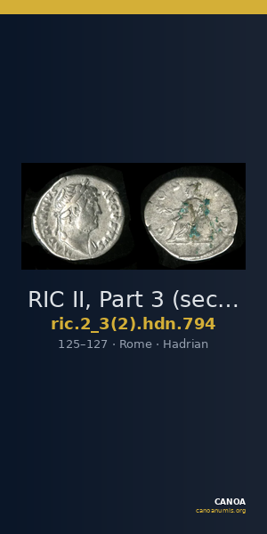 RIC II, Part 3 (second edition) Hadrian 794 — CANOA