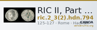 RIC II, Part 3 (second edition) Hadrian 794 — CANOA