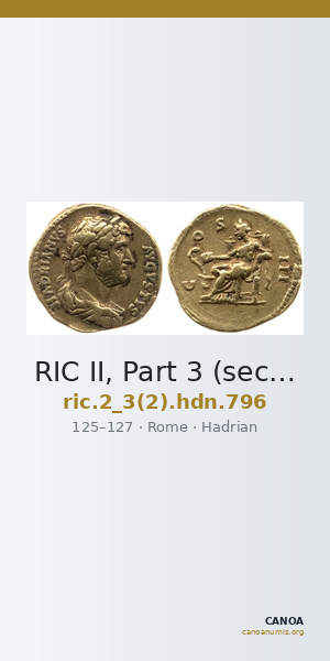 RIC II, Part 3 (second edition) Hadrian 796 — CANOA