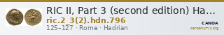 RIC II, Part 3 (second edition) Hadrian 796 — CANOA
